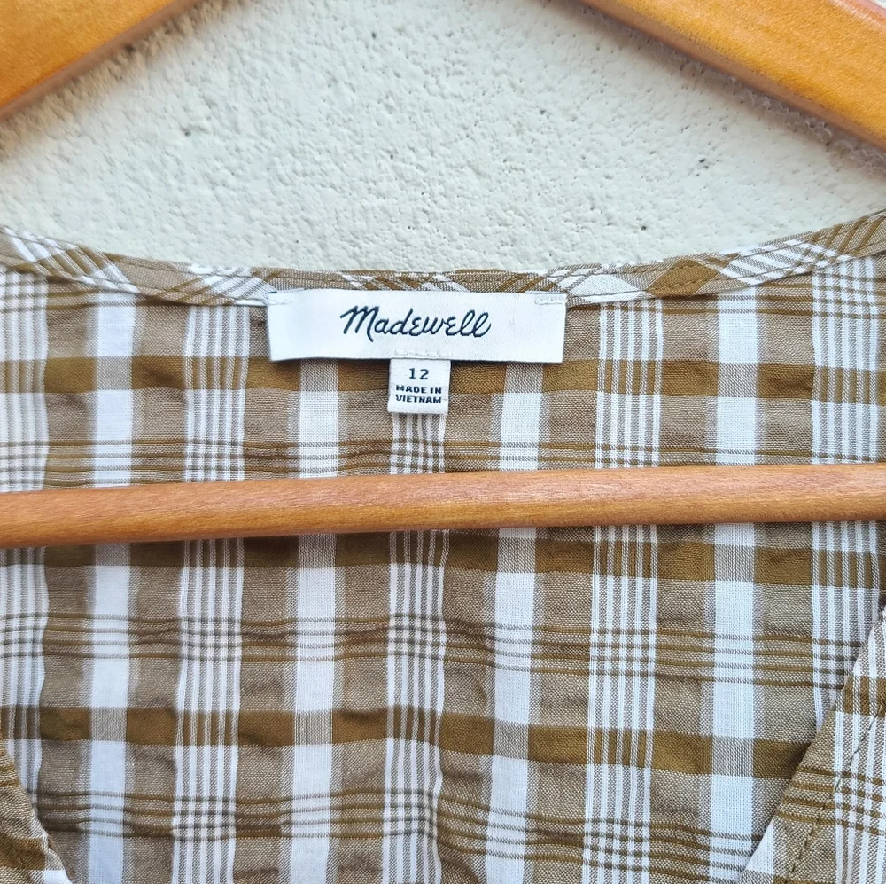 Madewell | Westover Top in Sandown Plaid Size 12 Style NB570